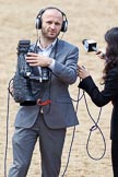 Trooping the Colour 2011: Television camera man and reporter of the Japanese station CNV..
Horse Guards Parade, Westminster,
London SW1,
Greater London,
United Kingdom,
on 11 June 2011 at 12:27, image #443