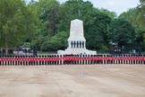 Trooping the Colour 2012: The long row of guardsmen at the Northern side of Horse Guards Parade, in front of the Guards Memorial..
Horse Guards Parade, Westminster,
London SW1,

United Kingdom,
on 16 June 2012 at 10:35, image #90