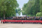 Trooping the Colour 2012: In position on the Northern side of Horse Guards Parade, behind No. 1 Guard, The King's Troop Royal Horse Artillery. In the background, behind St. James's Park, Buckingham Palace..
Horse Guards Parade, Westminster,
London SW1,

United Kingdom,
on 16 June 2012 at 10:43, image #104