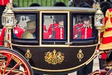 Trooping the Colour 2012: A closer view of HM The Queen in the Glass Coach during the Inspection of the Line..
Horse Guards Parade, Westminster,
London SW1,

United Kingdom,
on 16 June 2012 at 11:03, image #215