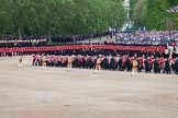 Trooping the Colour 2012: The Massed Bands Troop begins, the Massed Bands are reversing their marching direction, with the five Drum Majors in the lead..
Horse Guards Parade, Westminster,
London SW1,

United Kingdom,
on 16 June 2012 at 11:11, image #268