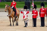 Trooping the Colour 2012: The Lone Drummer, Lance Sergeant Paul Blako, saluting, before he starts marching towards the Colour..
Horse Guards Parade, Westminster,
London SW1,

United Kingdom,
on 16 June 2012 at 11:16, image #290