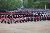 Trooping the Colour 2012: The Massed Bands Troop, before the Collection of the Colour. The bands hand changed direction, and are now marching towards the line of guardsmen..
Horse Guards Parade, Westminster,
London SW1,

United Kingdom,
on 16 June 2012 at 11:18, image #295