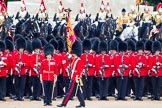 Trooping the Colour 2012: The Ensign, Second Lieutenant Hugo C Codrington, is trooping the Colour along No. 3 Guard, No. 7 Company, Coldstream Guards, whilst the Escort to the Colour, No. 1 Guard, is marching between the two lines of guardsmen..
Horse Guards Parade, Westminster,
London SW1,

United Kingdom,
on 16 June 2012 at 11:27, image #355