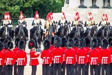 Trooping the Colour 2012: The guardsmen turning around in the process of forming divisions for the next phase of the parade..
Horse Guards Parade, Westminster,
London SW1,

United Kingdom,
on 16 June 2012 at 11:30, image #364