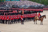 Trooping the Colour 2012: The Ensign, Second Lieutenant H C Codrington, carrying the Colour during the March Past, is now in the right position to carry the Colour past HM The Queen..
Horse Guards Parade, Westminster,
London SW1,

United Kingdom,
on 16 June 2012 at 11:35, image #407