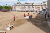 The Colonel's Review 2013: The dais, the saluting platform for HM The Queen, is moved into place in front of Horse Guards Arch, after the carriages have passed..
Horse Guards Parade, Westminster,
London SW1,

United Kingdom,
on 08 June 2013 at 10:53, image #233