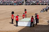 The Colonel's Review 2013: The dais, the saluting platform for HM The Queen, is moved into place in front of Horse Guards Arch, after the carriages have passed..
Horse Guards Parade, Westminster,
London SW1,

United Kingdom,
on 08 June 2013 at 10:53, image #234