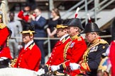 The Colonel's Review 2013: The Crown Equerry Colonel Toby Browne,The Equerry in Waiting to Her Majesty, Lieutenant Colonel Alexander Matheson of Matheson, younger with Two Grooms, The Royal Household..
Horse Guards Parade, Westminster,
London SW1,

United Kingdom,
on 08 June 2013 at 11:00, image #301