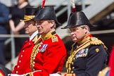 The Colonel's Review 2013: The Crown Equerry Colonel Toby Browne,The Equerry in Waiting to Her Majesty, Lieutenant Colonel Alexander Matheson of Matheson, younger with Two Grooms, The Royal Household..
Horse Guards Parade, Westminster,
London SW1,

United Kingdom,
on 08 June 2013 at 11:01, image #313