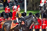 The Colonel's Review 2013: The Silver-Stick-in-Waiting, Colonel Stuart Cowen, The Blues and Royals, the Chief of Staff, Colonel Hugh Bodington, Welsh Guards, and Aide-de-Camp, Captain John James Hathaway-White, Grenadier Guards, during the Inspection of the Line..
Horse Guards Parade, Westminster,
London SW1,

United Kingdom,
on 08 June 2013 at 11:03, image #350