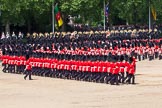 The Colonel's Review 2013: No. 1 Guard (Escort for the Colour),1st Battalion Welsh Guards is about to reveive the Colour. In front the Ensign, Second Lieutenant Joel Dinwiddle, and the Subaltern, Captain F O Lloyd-George. Behind No. 1 Guard the Regimental Sergeant Major, WO1 Martin Topps, Welsh Guards..
Horse Guards Parade, Westminster,
London SW1,

United Kingdom,
on 08 June 2013 at 11:17, image #492