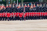 Major General's Review 2013: The Escort to the Colour troops the Colour past No. 5 Guard, F Company Scots Guards..
Horse Guards Parade, Westminster,
London SW1,

United Kingdom,
on 01 June 2013 at 11:24, image #428