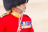 Major General's Review 2013: The Field Officer in Brigade Waiting, Lieutenant Colonel Dino Bossi, Welsh Guards, riding backwards after saluting Her Majesty during the March Past in Quick Time..
Horse Guards Parade, Westminster,
London SW1,

United Kingdom,
on 01 June 2013 at 11:45, image #554