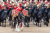 Major General's Review 2013: The kettle drummr from The Life Guards during the Ride Past..
Horse Guards Parade, Westminster,
London SW1,

United Kingdom,
on 01 June 2013 at 11:50, image #582