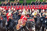 Major General's Review 2013: The Mounted Bands of the Household Cavalry during the Ride Past, with the kettle drummer from The Life Guards..
Horse Guards Parade, Westminster,
London SW1,

United Kingdom,
on 01 June 2013 at 11:54, image #635