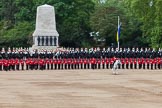 Major General's Review 2013: A wide angle overview of Horse Guards Parade after the Ride Past. The Household Cavalry is returning to their initial positions below the flags, next to St James's Park..
Horse Guards Parade, Westminster,
London SW1,

United Kingdom,
on 01 June 2013 at 11:59, image #668