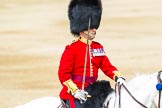 Major General's Review 2013: The Field Officer in Brigade Waiting, Lieutenant Colonel Dino Bossi, Welsh Guards, rides towards the dais to ask HM The Queen's permission to march off..
Horse Guards Parade, Westminster,
London SW1,

United Kingdom,
on 01 June 2013 at 12:05, image #697