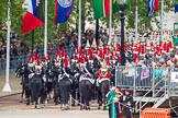 Major General's Review 2013: The Household Cavalry is marching off, The Life Guards, and behind them The Blues and Royals, on the way to The Mall..
Horse Guards Parade, Westminster,
London SW1,

United Kingdom,
on 01 June 2013 at 12:05, image #705