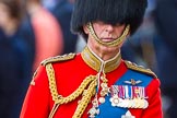 Trooping the Colour 2013: Close-up of HRH The Prince of Wales, Colonel Welsh Guards, on horseback during the Inspection of the line..
Horse Guards Parade, Westminster,
London SW1,

United Kingdom,
on 15 June 2013 at 11:02, image #308