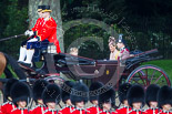 Trooping the Colour 2013: Lady Louise Windsor with her parents, HRH The Countess of Wessex and HRH The Earl of Wessex, in the third barouche carriage on the way across Horse Guards Parade to watch the parade from the Major General's office. Image #192, 15 June 2013 10:49 Horse Guards Parade, London, UK