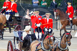 Trooping the Colour 2013: The three carriages with members of the Royal Family are turning from Horse Guards Road onto Horse Guards Parade on their way to Horse Guards Building. Image #195, 15 June 2013 10:49 Horse Guards Parade, London, UK