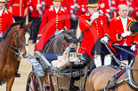 Trooping the Colour 2013: The coachmen salute when passing the Colour. Image #208, 15 June 2013 10:50 Horse Guards Parade, London, UK