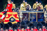 Trooping the Colour 2013: HM The Queen in the Glass Coach during the Inspection of the Line. Image #346, 15 June 2013 11:05 Horse Guards Parade, London, UK