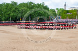 Trooping the Colour 2013: The Massed Bands playing "The British Grenadiers" whilst No. 1 Guard is on the move. Image #437, 15 June 2013 11:17 Horse Guards Parade, London, UK