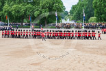 Trooping the Colour 2013: The men of No. 1 Guard (Escort for the Colour),1st Battalion Welsh Guards have turned right and are about to form a new line. Image #438, 15 June 2013 11:17 Horse Guards Parade, London, UK