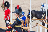 Trooping the Colour 2013: HRH The Princess Royal, HRH The Duke of Kent and HM The Queen on the dais, watching the changing hands of the Colour. Image #443, 15 June 2013 11:18 Horse Guards Parade, London, UK