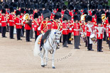 Trooping the Colour 2013: The Field Officer in Brigade Waiting, Lieutenant Colonel Dino Bossi, Welsh Guards,moves forward before the Colour changes hands. Image #450, 15 June 2013 11:20 Horse Guards Parade, London, UK