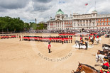 Trooping the Colour 2013: Wide angle overview of Horse Guards Parade during the March Past in Quick Time. Image #610, 15 June 2013 11:46 Horse Guards Parade, London, UK