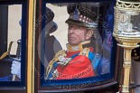 Trooping the Colour 2013: HRH The Duke of Kent and, behind him, HM The Queen and, in the glass coach after the parade. Image #812, 15 June 2013 12:10 Horse Guards Parade, London, UK