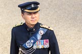 A Major of the Queen's Gurkha Signals before Trooping the Colour 2018, The Queen's Birthday Parade at Horse Guards Parade, Westminster, London, 9 June 2018, 10:07.