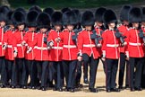 Number Five Guard, Nijmegen Company, Grenadier Guards changing formation during Trooping the Colour 2018, The Queen's Birthday Parade at Horse Guards Parade, Westminster, London, 9 June 2018, 10:36.