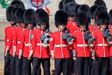 Number Four Guard, No 7 Company Coldstream Guards changing formation during Trooping the Colour 2018, The Queen's Birthday Parade at Horse Guards Parade, Westminster, London, 9 June 2018, 10:37.