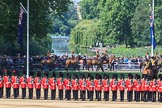 The The King's Troop Royal Horse Artillery arrives to take their positions near St James's Park during Trooping the Colour 2018, The Queen's Birthday Parade at Horse Guards Parade, Westminster, London, 9 June 2018, 10:38.