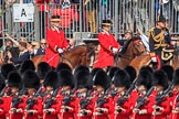 during Trooping the Colour {iptcyear4}, The Queen's Birthday Parade at Horse Guards Parade, Westminster, London, 9 June 2018, 10:58.